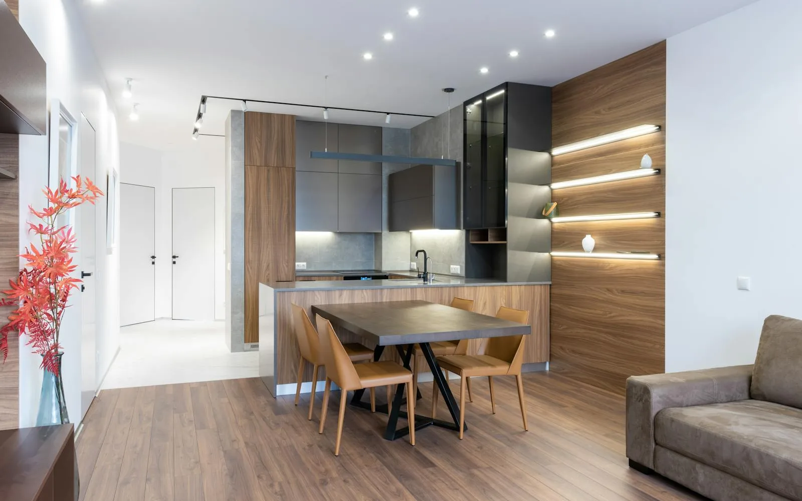 Kitchen after — polished, spotless, organized